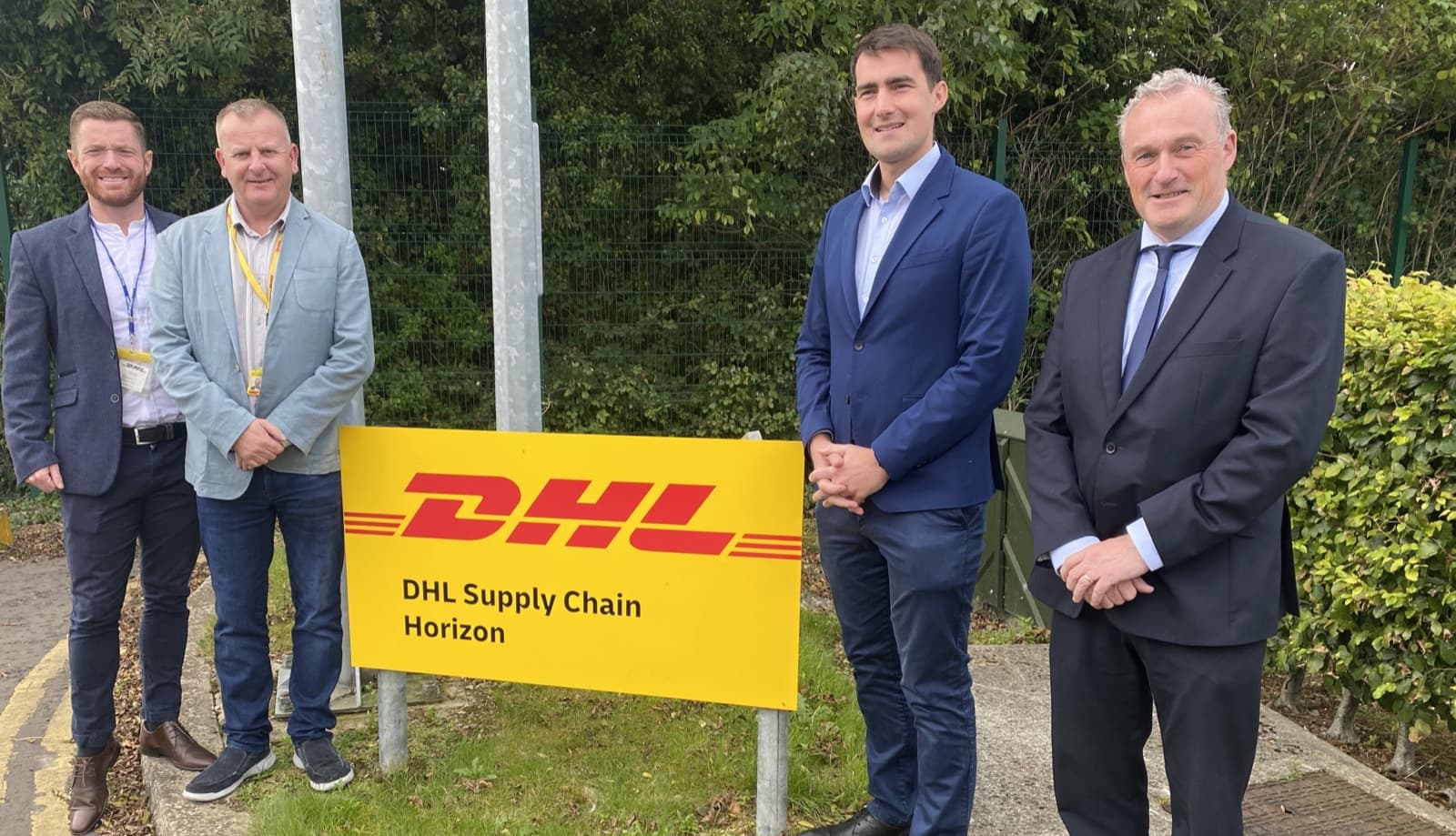 The VisionGreen and DHL teams outside DHL Supply Chain Ireland.