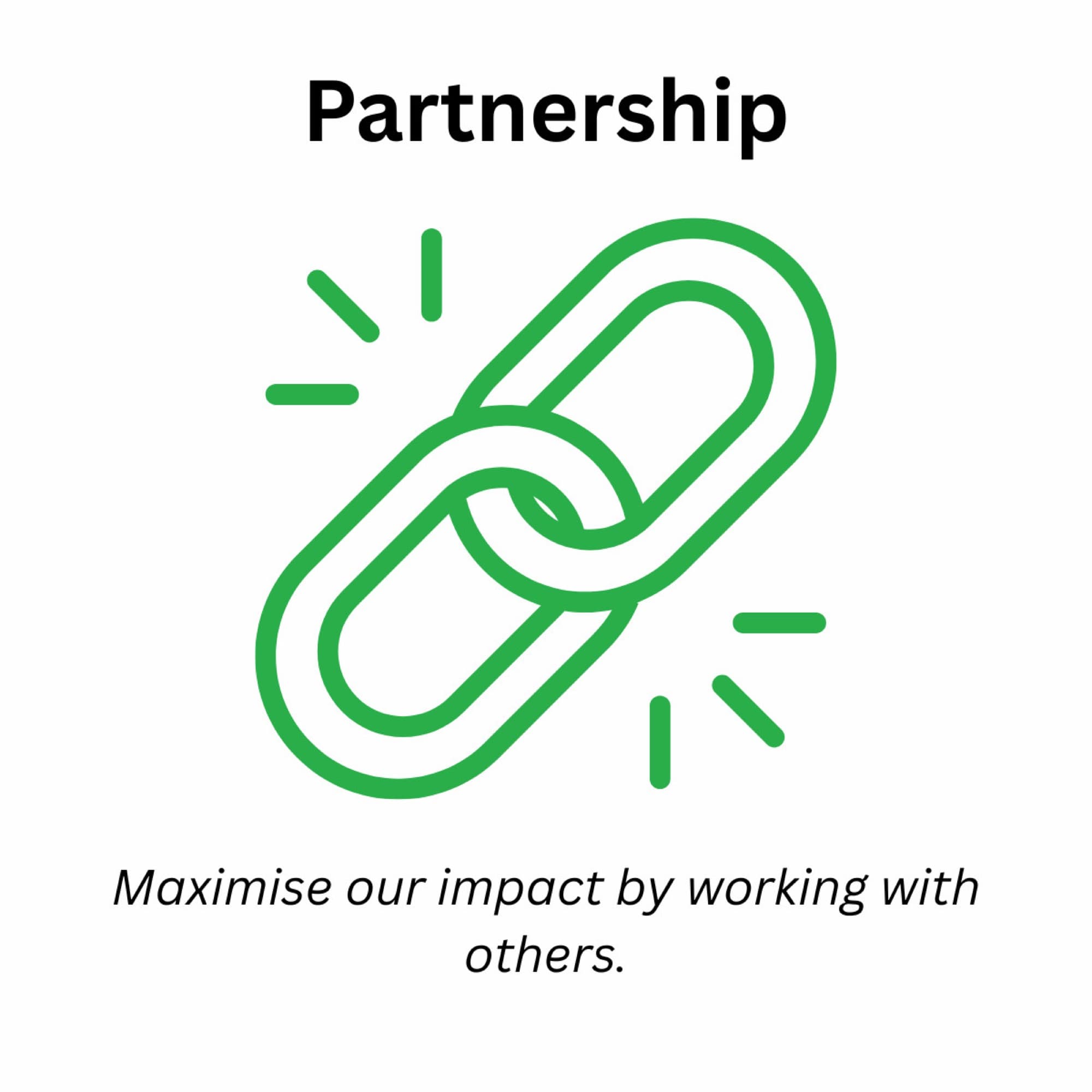 Partnership: Maximise our impact by working with others.